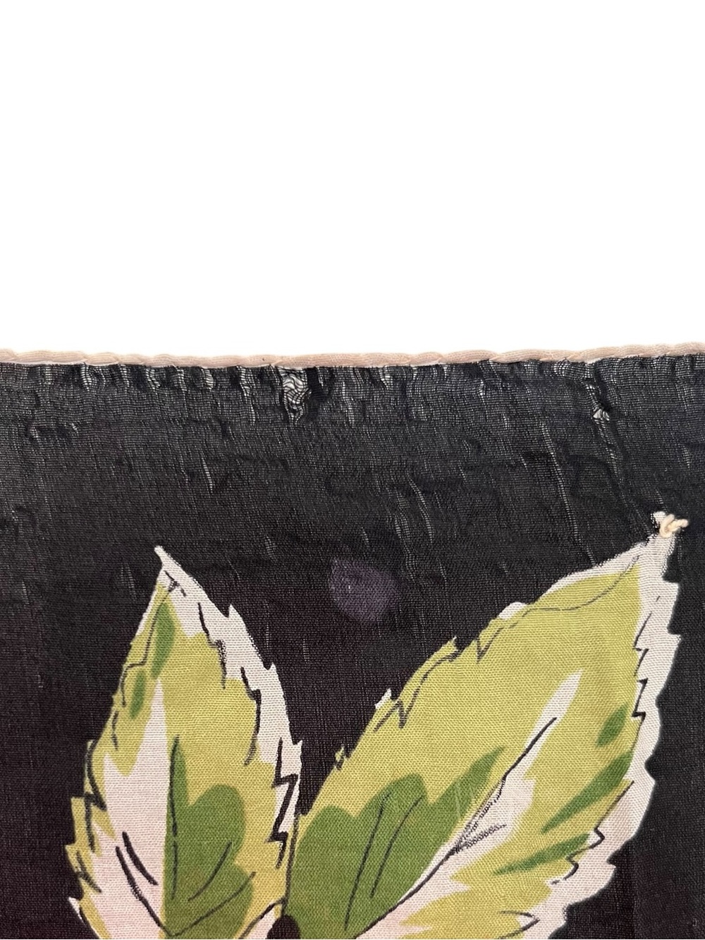 Vintage Silk Scarf Red Flowers on Black - Picture 4 of 4
